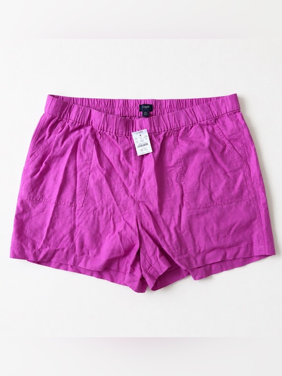 J. Crew Pants - J.Crew Linen Blend Pull On Shorts XL Pink Elastic Waist Casual Summer NWT Barbie